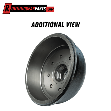 RGP 9,000-10,000 lbs Trailer Axle hub and drum, dark gray metal with a smooth inner brake surface and raised center hub.