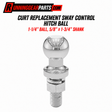 CURT REPLACEMENT SWAY CONTROL HITCH BALL' and '1-1/4" BALL, 5/8" x 1-3/4" SHANK