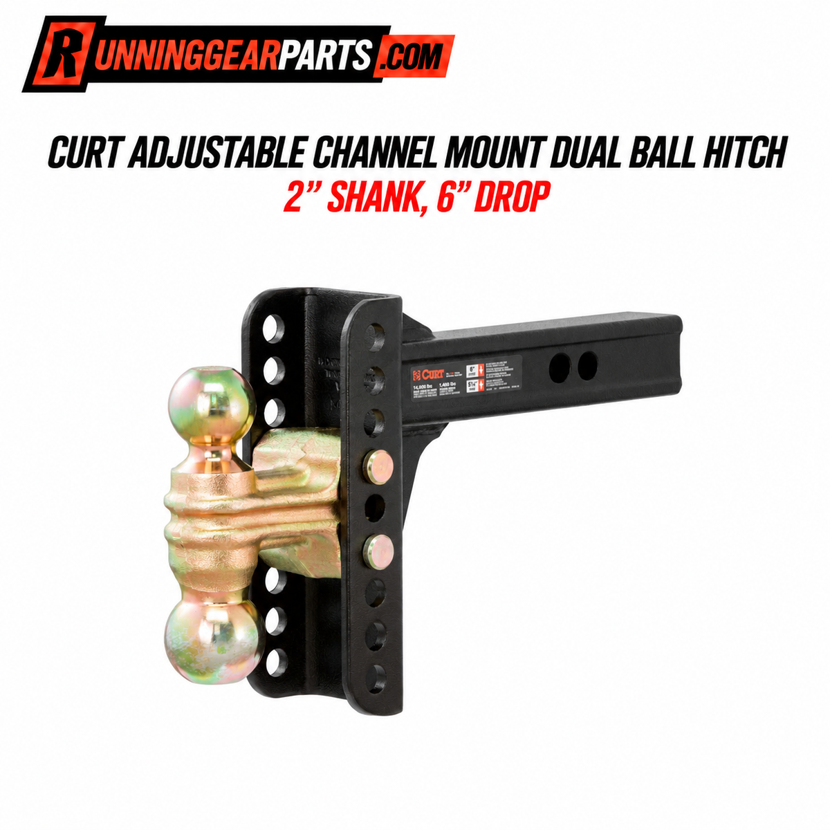Curt adjustable channel mount dual ball hitch