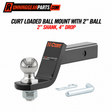 Curt loaded ball mount with a 2-inch ball, 2-inch shank, and 4-inch drop