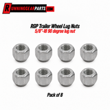 Eight silver metal trailer wheel lug 