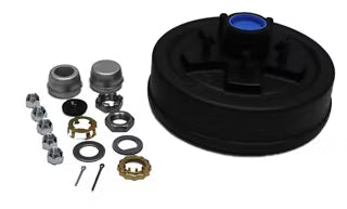 Trailer Parts Pro 3,500 lb Trailer Axle Pre-Greased Hub-Drum Assembly 5 on 4.5" Bolt Pattern, #84 Spindle,1/2" Studs, HD84546BX
