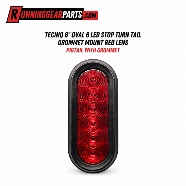 6-inch oval red LED tail light lens