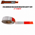 RED/SILVER REFLECTIVE SAFETY TAPE 2" X 150 FT