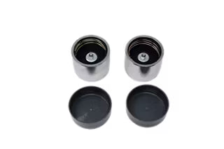 Trailer Parts Pro Bearing Protectors, 2.44" Hub Bore, 2" OD, Crome with Covers for 1 Axle, Qty 2, RG07-050