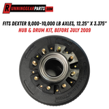 Fits Dexter 9,000–10,000 lb Axles, 12.25" x 3.375" Hub & Drum Kit, Before July 2009