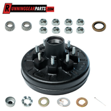 5,200-7,000 lb Trailer Axle Drum Kit- 8 on 6.5" Bolt Circle with 1/2" Studs, Pre-Greased