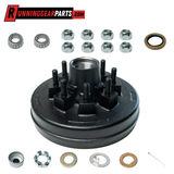5,200-7,000 lb Trailer Axle Drum Kit- 8 on 6.5" Bolt Circle with 5/8" Studs, Pre-Greased