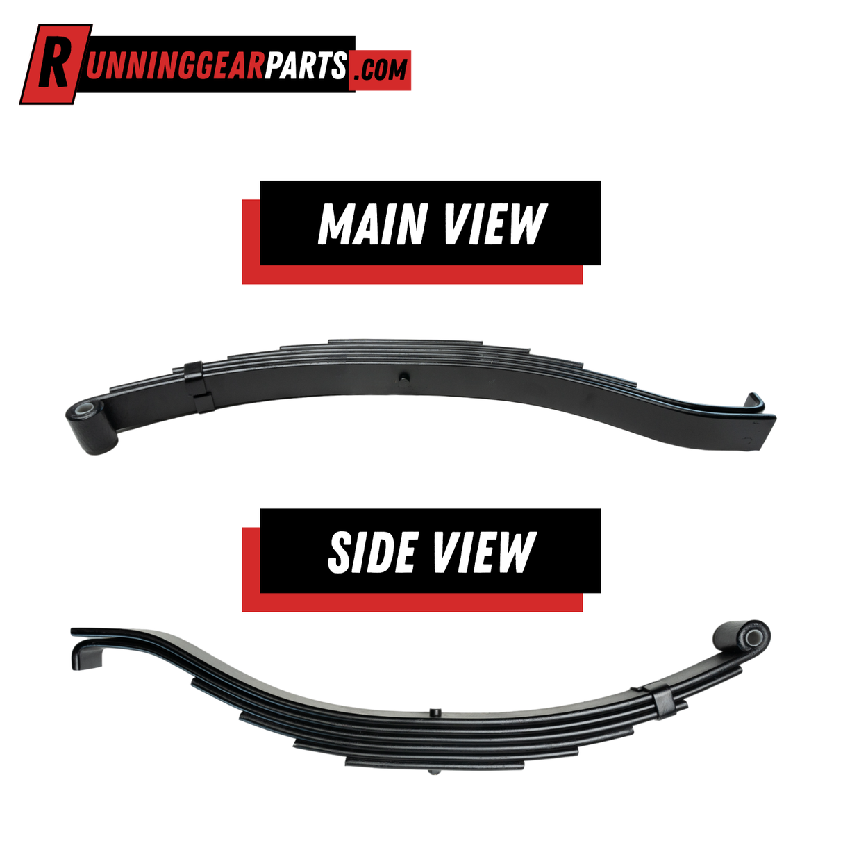 8,000 lb Trailer Axles, 6-Leaf, 29.5" Free Length, 2" Width Slipper Spring