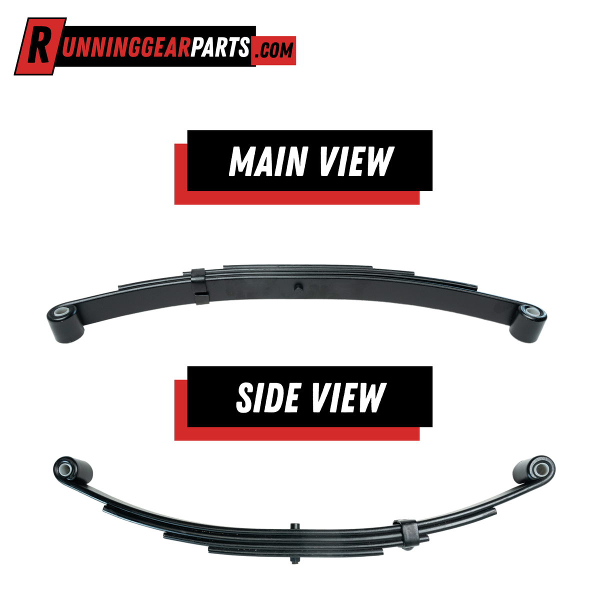 4-leaf double eye spring for 5000 lb axles, 25-1/4" free length, 1-3/4" wide