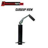 2000 lb A-Frame Trailer Jack 14" Vertical Travel Topwind Handle Foot Plate Black Powder Coat