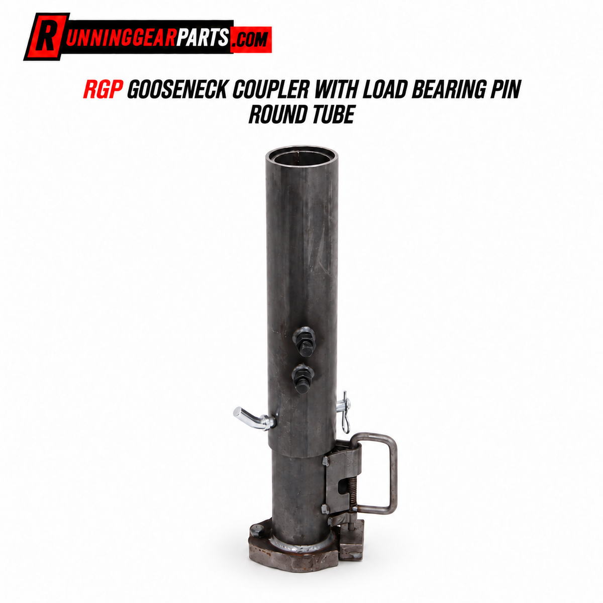 dark gray metal ram gooseneck coupler