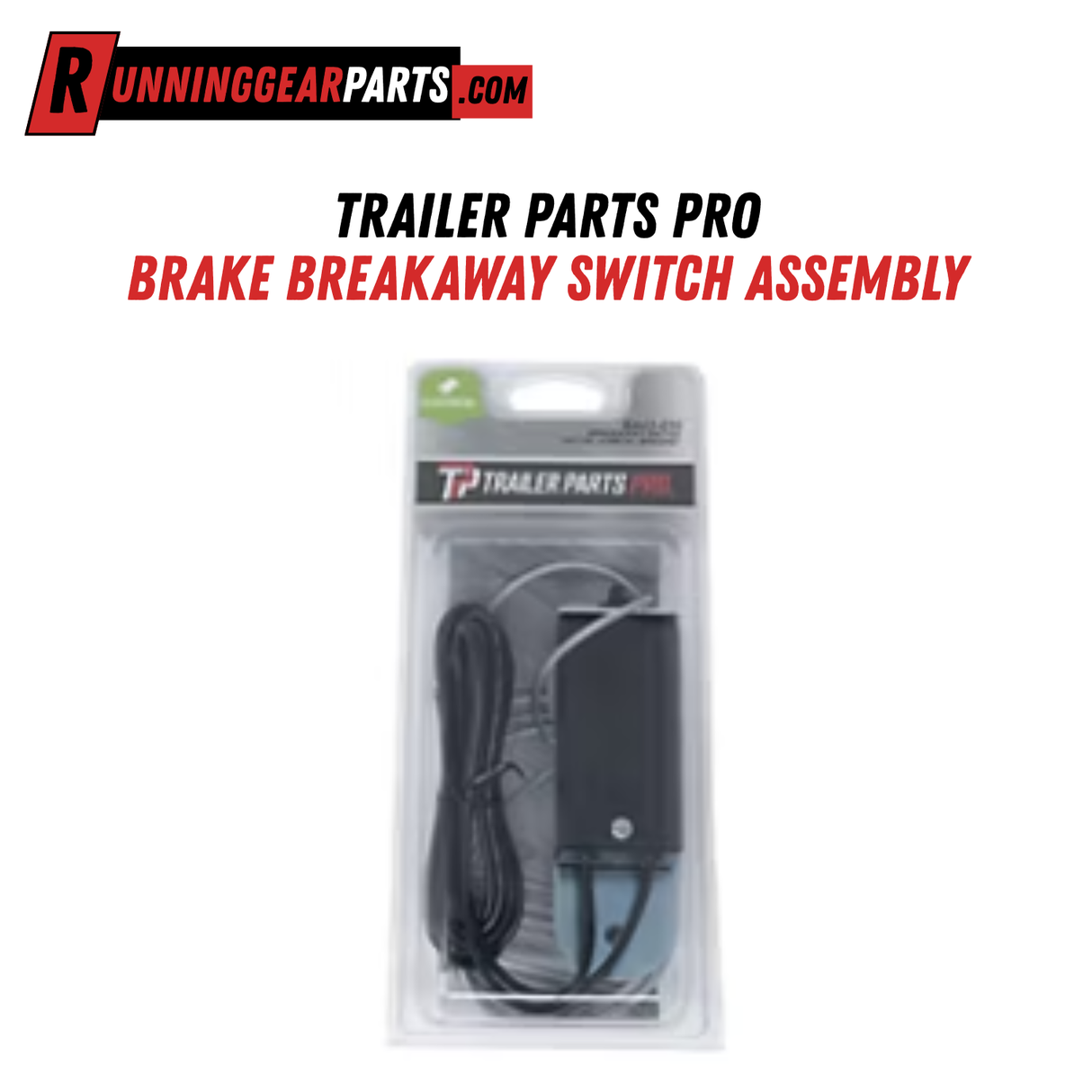 Trailer Parts Pro Brake Breakaway Switch Assembly Including: Breakaway Switch with Metal Bracket, Vinyl Coated Steel Cable Retaining Cable with Pin BA02-010