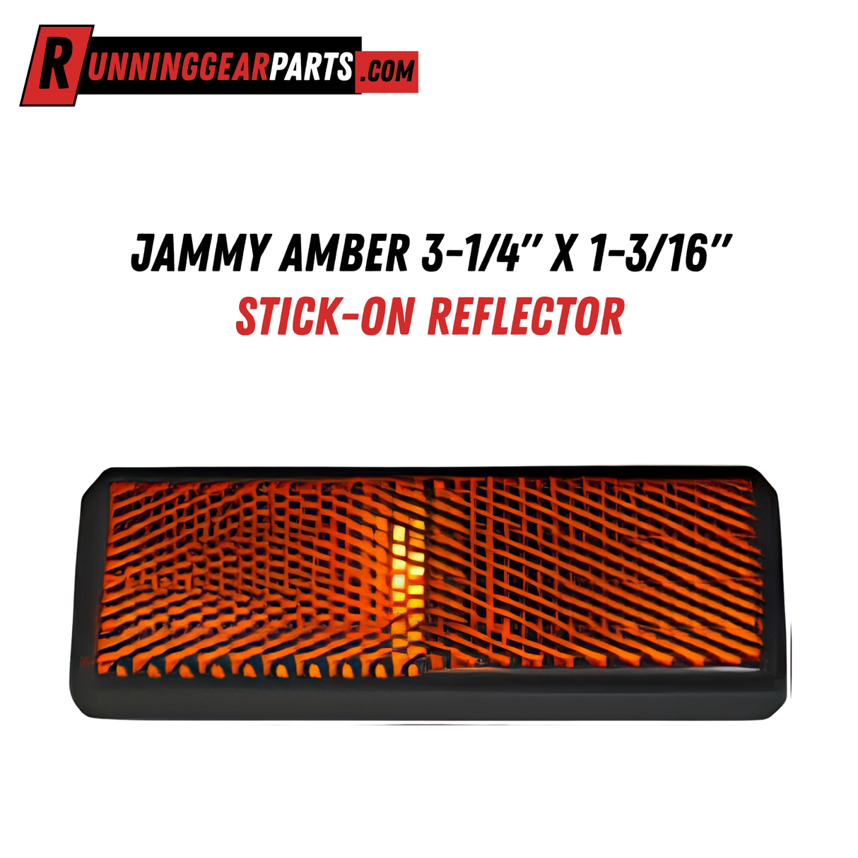 Jammy Amber 3-1/4" x 1-3/16" Stick-on Reflector, Heavy Duty Trailer Safety Warning Reflective Strip, Self Adhesive Tape Mount, J-002-A