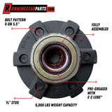 Dexter 6,000 lb Trailer Axle Pre-Greased Idler Hub Kit, 6 on 5-1/2" Bolt Pattern, #42 Spindle, 1/2" Stud, K08-213-2G, 2.25" Seal