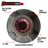 Dexter 2,200 lbs Trailer Idler Hub Assembly Kit - 4 on 4" Bolt Pattern, Pre-Greased with E-Z Lube® Caps, 1/2" Studs, K08-091-1G