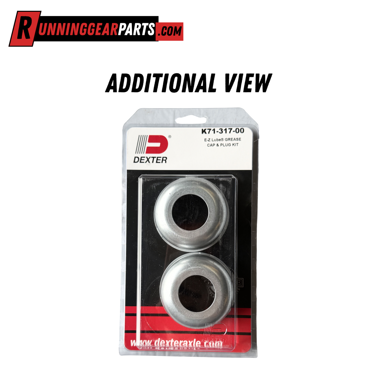 Dexter 5,200 -6,000 lb Axles E-Z Lube Grease Cap Kit with Rubber Plugs, K71-317-00, 2.45" OD, Fits 12" x 2" Hub 5 & 6 Bolt