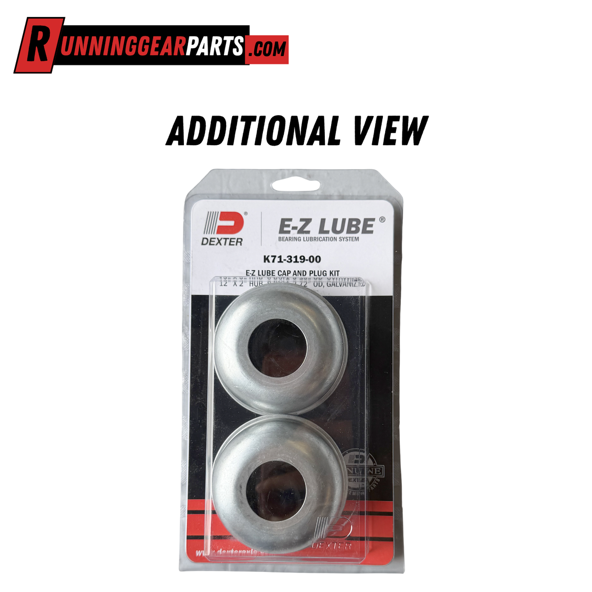 Dexter 7,000 lb Axles E-Z Lube Grease Cap Kit with Rubber Plugs, K71-319-00, 2.72 OD, Fits 12" x 2" Hub 8 Bolt