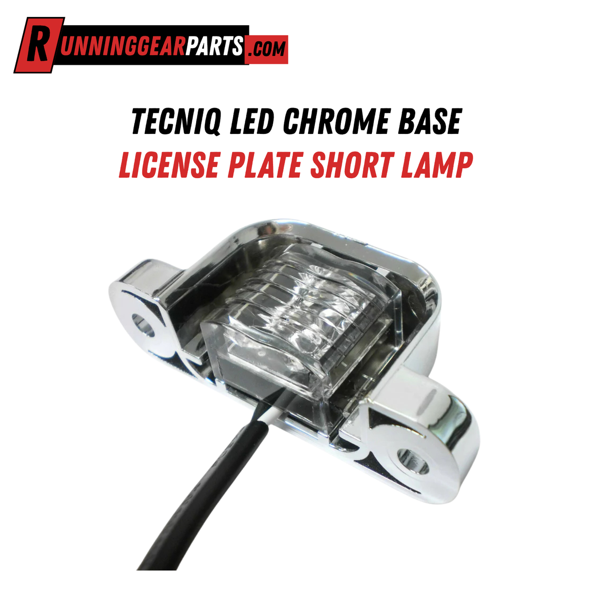 TecNiq LED Chrome Base License Plate Short Lamp, 2.25" x 1" Waterproof Vertical Surface Mount Camper Trailer Tag Light, 3rd Generation LED Technology, L11-WC00-1