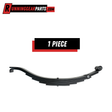 Slipper trailer leaf spring for RGP 8,000 lb Trailer Axles, black metal with six curved leaves and a bushing eye.