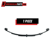 3-leaf double eye spring made of black steel, with three curved leaf layers and circular mounting eyes at both ends.