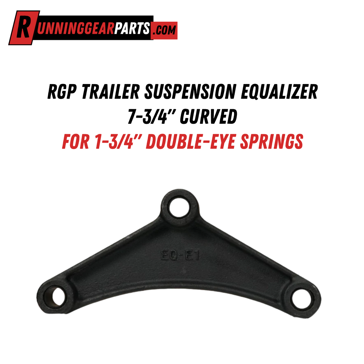 RGP Trailer Suspension Equalizer - 7-3/4" Curved, For 1-3/4" Double-Eye Springs