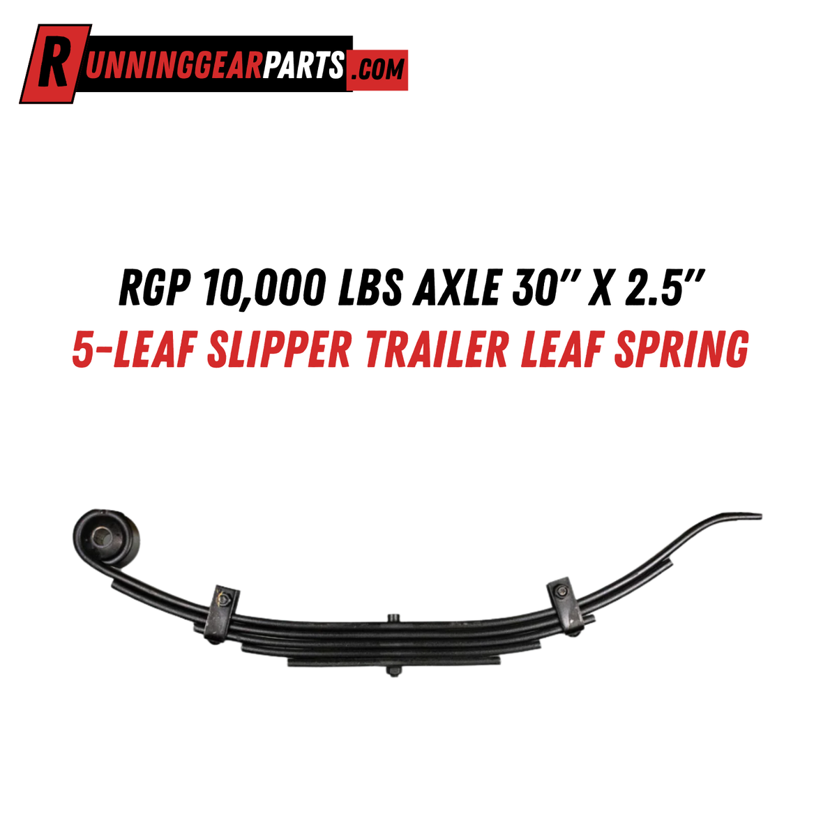 RGP 10,000 lbs Axle 5-Leaf Slipper Trailer Leaf Spring, 31.25" x 2.5"