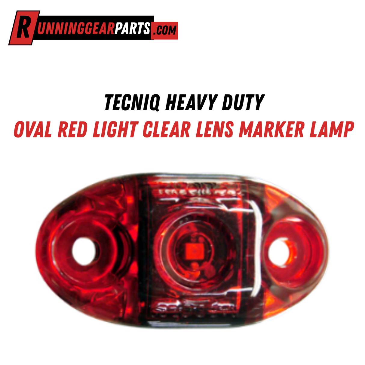TecNiq Heavy Duty Oval Red Light Clear Lens Marker Lamp, S21-RCG0-1