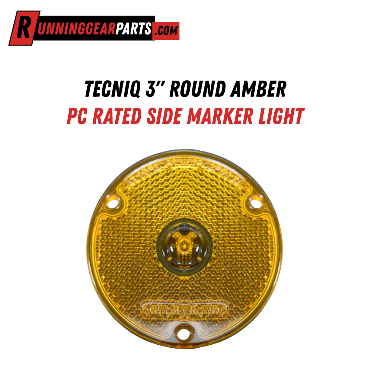 TecNiq 3" Round Amber PC Rated Side Marker Light, S27-AA0P-1