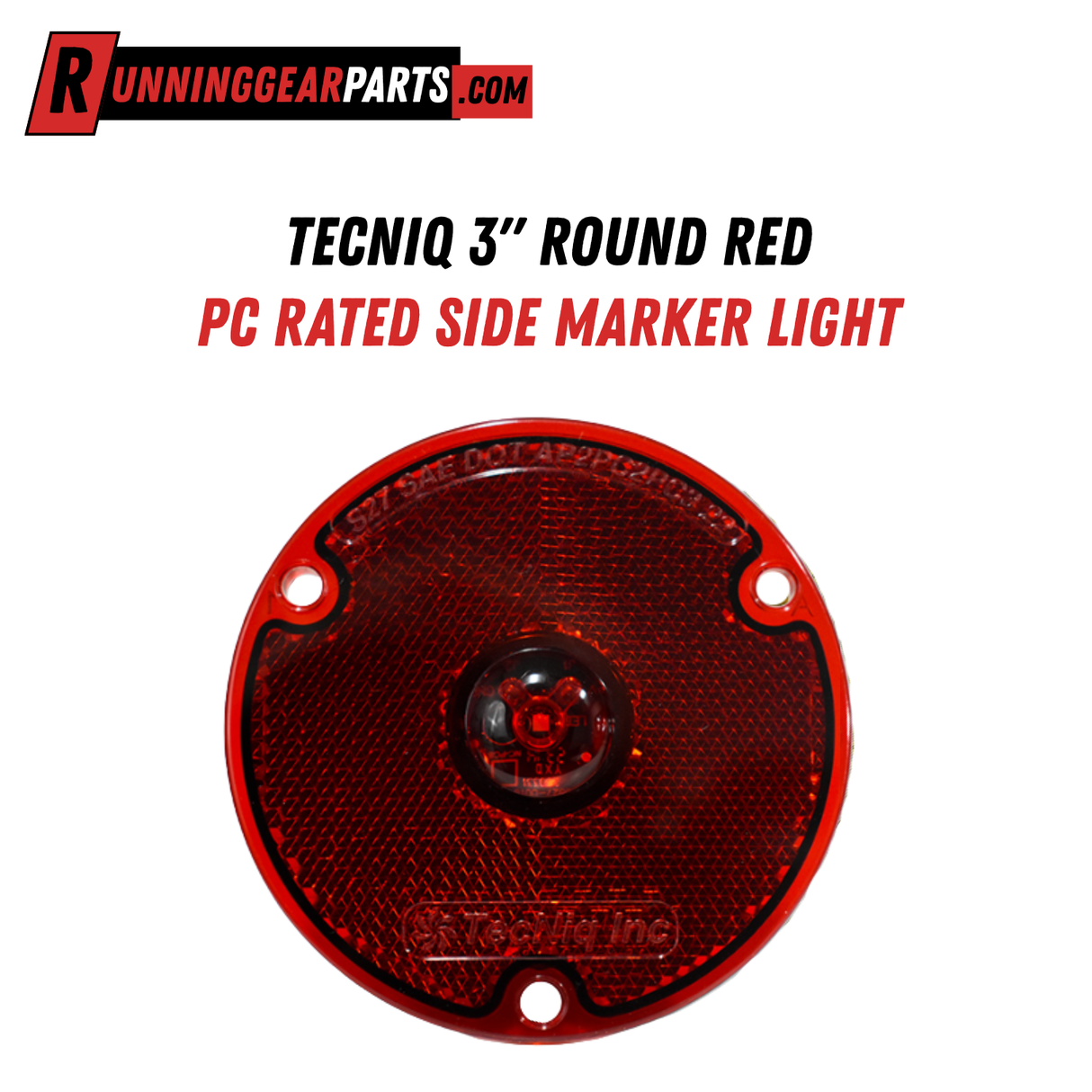 TecNiq 3" Round Red PC Rated Side Marker Light, S27-RR0P-1