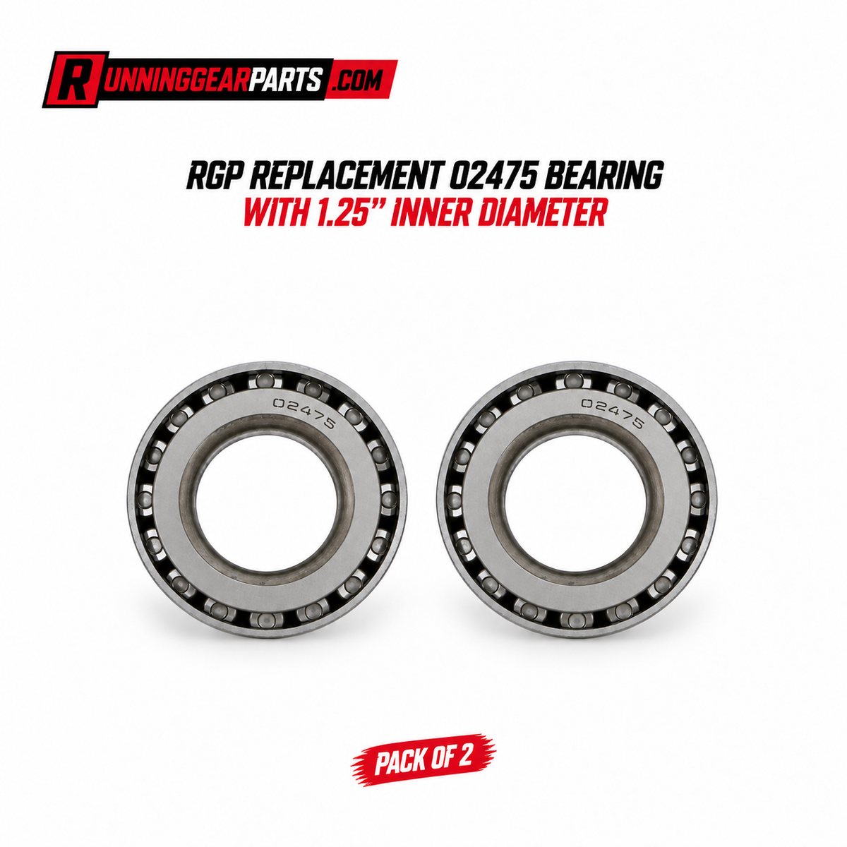 RGP REPLACEMENT 02475 BEARING WITH 1.25" INNER DIAMETER