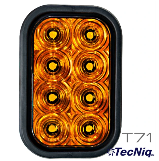 TecNiq 4" Rectangular Stop/Tail/Turn Light LED High Visibility Amber color T71-AA0P-1