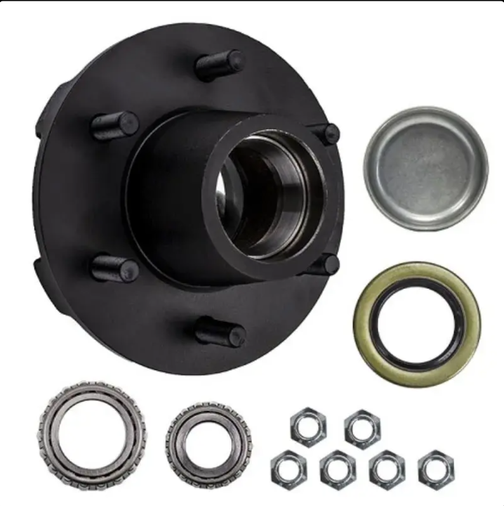 RGP 6,000 lb Trailer Axles Hub Kit, 6 on 5-1/2" Bolt Pattern, 1/2" Studs, 2.25" Seal, #42 spindles