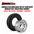Sonoran ST radial tire and a 16-inch gloss silver steel trailer wheel assembly