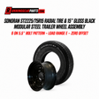 Sonoran ST radial tire and a glossy black modular steel trailer wheel assembly
