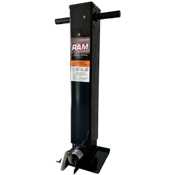Ram 12,000 lbs Weld-On Drop Leg Jack, Sidewind, 12.5" Lift, 13.75" Travel, Front Pin Spring Return, includes Crank Handle | TJD12000SPF