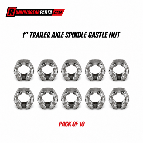 TRAILER AXLE SPINDLE CASTLE NUT' PACK OF 10