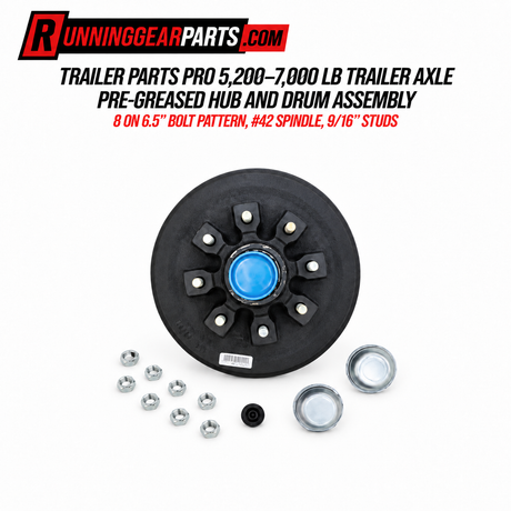 Trailer Parts Pro 5,200-7,000 lb trailer axle pre-greased hub and drum assembly
