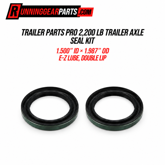 Two black rubber axle seals