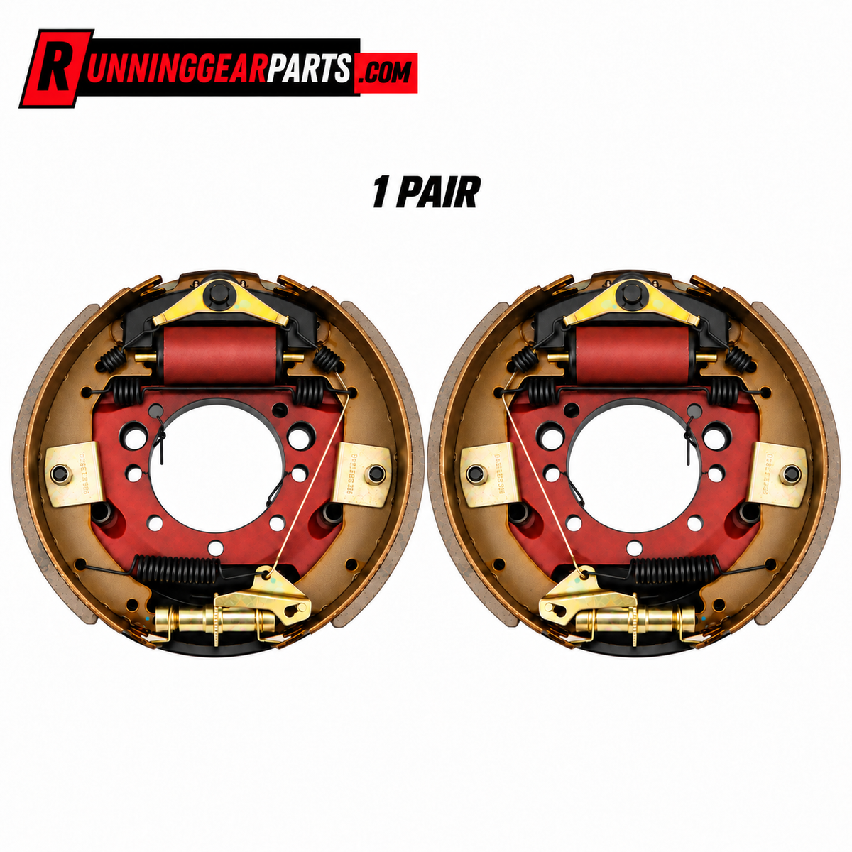 Two brake drum assemblies
