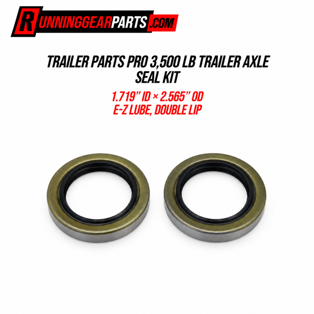 Two metal and rubber trailer axle seals