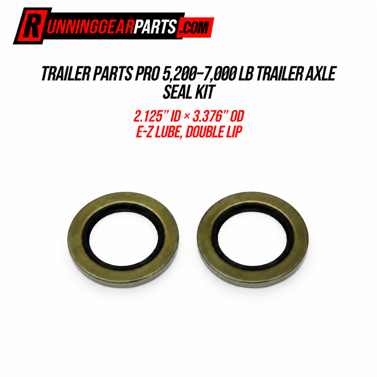 Two metal trailer axle seals