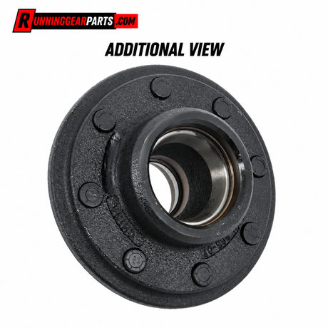 black cast metal wheel hub