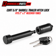 black metal Curt 5/8-inch barbell trailer hitch lock
