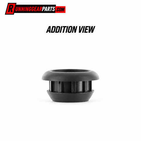 black plastic circular component with a slotted center