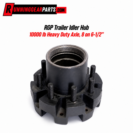 heavy-duty black metal trailer idler hub for 6-1/2 inch axles