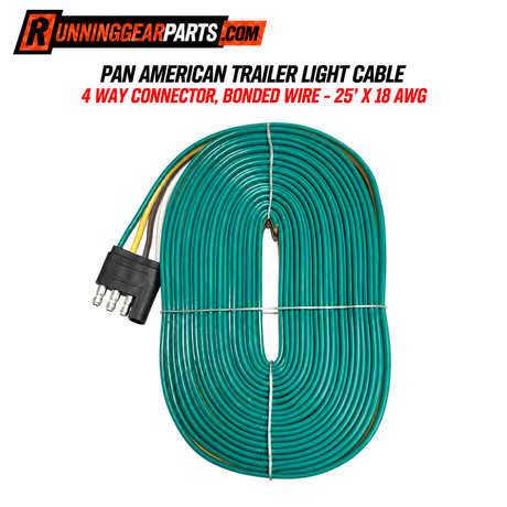 coiled green trailer light cable