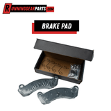 Hydraulic Disc Brake Pad Kit with two dark gray, curved semi-metallic brake pads and small mounting hardware pieces.