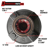 Dexter 2,200 lbs Trailer Idler Hub Assembly Kit - 4 on 4" Bolt Pattern, Pre-Greased with E-Z Lube® Caps, 1/2" Studs, K08-091-1G