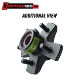 Trailer idler hub for Dexter 3,500 Lb Trailer Axle, dark gray metal with five black wheel studs and a pre-greased center.